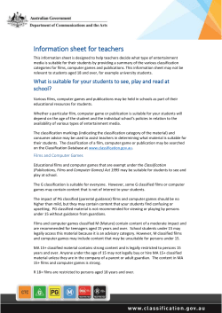 Information sheet for teachers