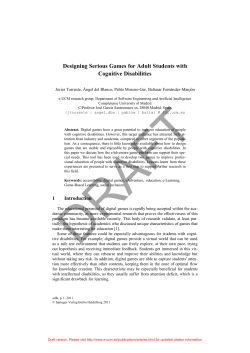 Designing Serious Games for Adult Students with Cognitive - e-UCM