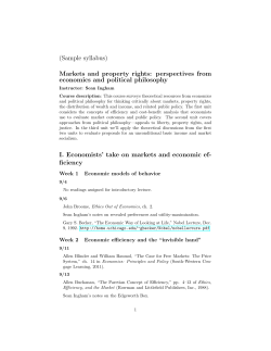 (Sample syllabus) Markets and property rights