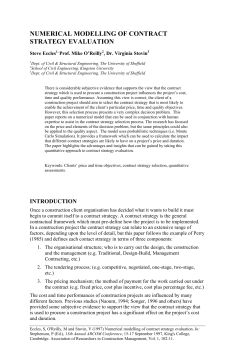 numerical modelling of contract strategy evaluation