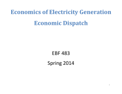 Economics of Electricity Generation Economic