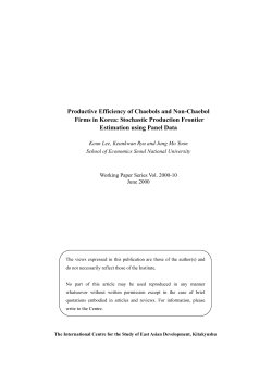 Productive Efficiency of Chaebols and Non