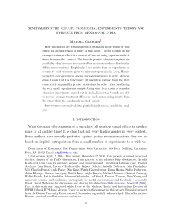 Generalizing the Results from Social Experiments: Theory and