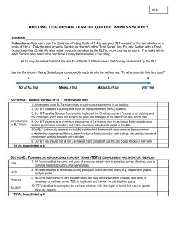 BLT Effectiveness Survey - State Support Team Region 16