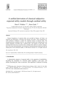 A unified derivation of classical subjective expected utility models