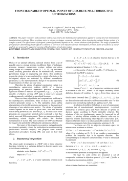 frontier pareto optimal points of discrete multiobjective optimizations