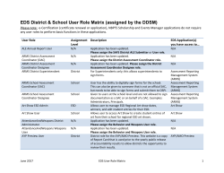 EDS User Role Matrix - Office of Superintendent of Public Instruction