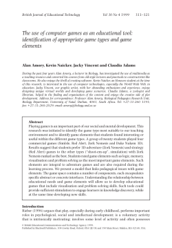 The use of computer games as an educational tool: identification of