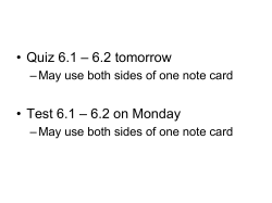 Sections 6.1 and 6.2