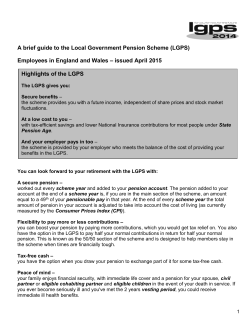 A Brief Guide to the Local Government Pension Scheme