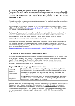 Academic Appeals - Education for Health