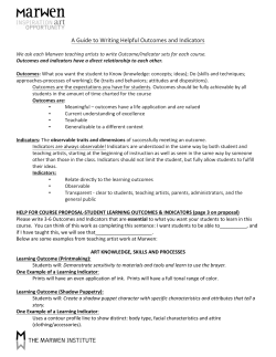 A Guide to Writing Helpful Outcomes and Indicators