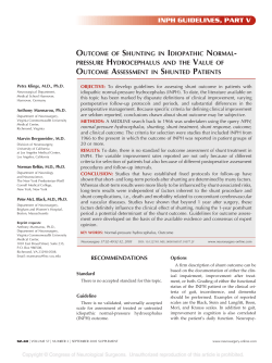Outcome of Shunting in Idiopathic Normal