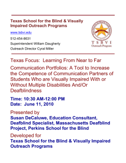 Communication Portfolios - Texas School for the Blind and Visually