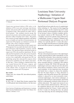 Initiation of a Multicenter Urgent-Start Peritoneal Dialysis Program