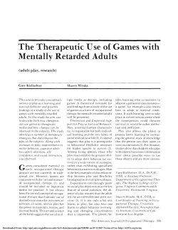 The Therapeutic Use of Games with Mentally Retarded Adults