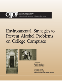 Environmental Strategies to Prevent Alcohol Problems on College