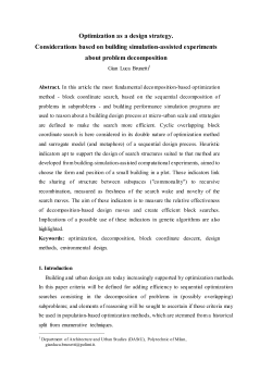 Optimization as a design strategy. Considerations based on