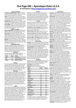 One Page 40k &ndash; Apocalypse Rules v3.3.0