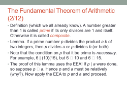 The Fundamental Theorem of Arithmetic (2/12)