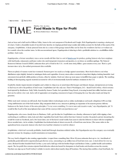 Food Waste Is Ripe for Profit - Santa Rosa Junior College Foundation