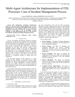 Multi-Agent Architecture for Implementation of ITIL Processes: Case