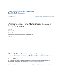 Do Individuals or Firms Matter More? The Case of Patent Generation