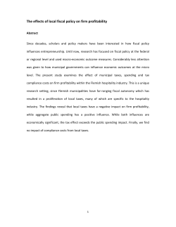 effects of local fiscal policy on firm profitability
