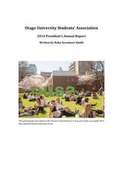 Otago University Students` Association 2014 President`s