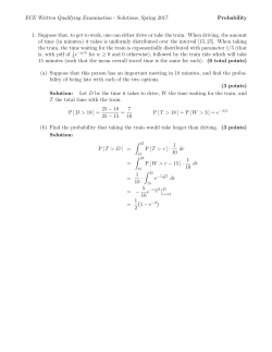 Solutions, Spring 2017 Probability 1. Suppose that, to
