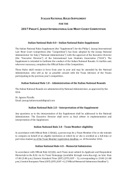 Italian Rule Supplement - International Law Students Association