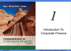 Introduction to Corporate Finance