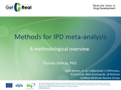 Methods for IPD meta-analysis. A methodological overview