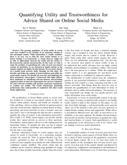 Quantifying Utility and Trustworthiness for Advice