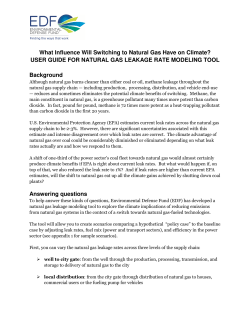 USER GUIDE FOR NATURAL GAS LEAKAGE RATE MODELING