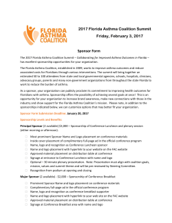 Sponsor Form - Florida Asthma Coalition