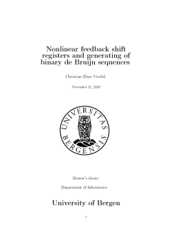 Nonlinear feedback shift registers and generating of - BORA
