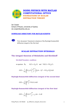 Scalar Diffraction Theory
