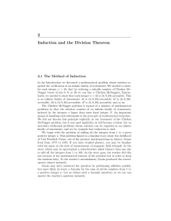 2 Induction and the Division Theorem