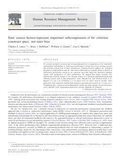 Rater source factors represent important subcomponents