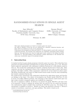 RANDOMISED EVALUATIONS IN SINGLE AGENT SEARCH