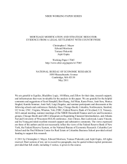 NBER WORKING PAPER SERIES MORTGAGE