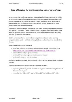 Code of Practice for the Responsible use of Larson Traps