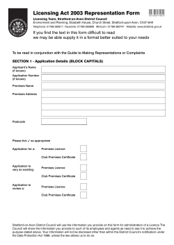 0327 Representation Form FEB13.indd - Stratford-on