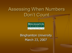 Assessing When Numbers Don`t Count