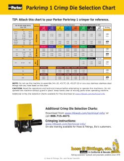 Parkrimp 1 Crimp Die Selection Chart TIP