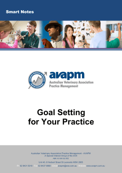 Goal Setting for Your Practice - Australian Veterinary Association