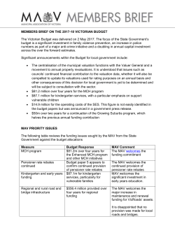 members brief on the 2017-18 victorian budget