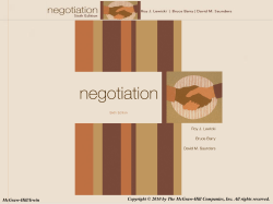 The Distributive Bargaining Situation