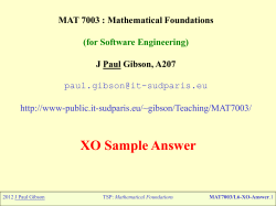 Introduction to "Mathematical Foundations for Software Engineering"
